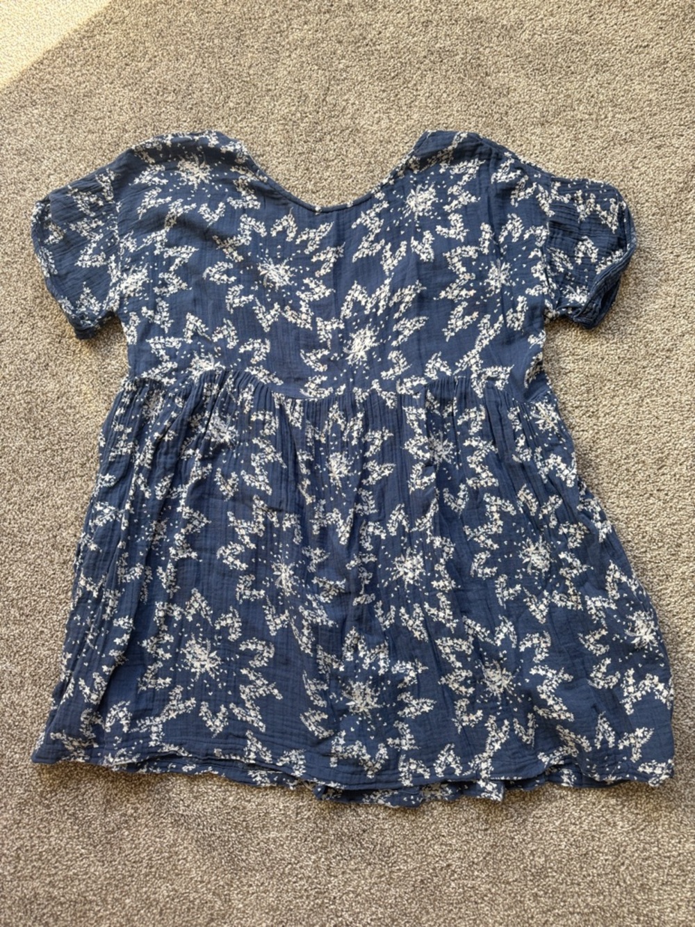 Free People Navy Blue Floral Midi Dress